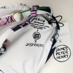 Swiminista x James Peter Sexy Triangle Bikini Top Art Toss Pink White Small NWT Photo 3