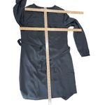 Jennifer Lopez Black Belted Shirtdress Womens Size 4 Embellished Lightweight LBD Photo 5