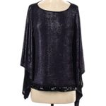 Badgley Mischka American Glamour by Black Long Sleeve Embellished Top SMALL Photo 0