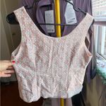 R & M Richards  Pink Floral Crop Top Photo 1