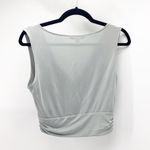 Banana Republic  Jersey knit draped front cropped top blue grey in color size S Photo 2
