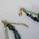 Handcrafted Green Double Strand Butterfly Necklace Bracelet Earrings Set Photo 4
