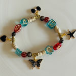 Colorful Beaded Charm Bracelet Red Photo 0