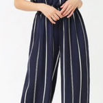 Forever 21 2/$15  Blue Striped Jumpsuit Photo 0