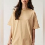 Nasty Gal Relaxed Fit Crew Neck Tee in Beige Photo 0