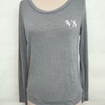 Victoria's Secret Victoria’s Secret monogram gray long sleeve lounge t shirt top size small Photo 0