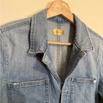 MOTHER The Half Spring Take Off Ankle in Zapped Wash Blue Size M Photo 4