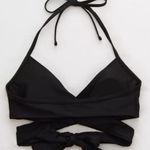 Aerie Wrap Halter Bikini Top Black Size XS Photo 0