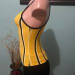 Yellow with black and white stripes top strapless size XS Photo 2