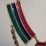 Rare Accessocraft Egyptian Style Poured Glass Statement Necklace Red Photo 3