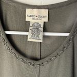 Faded Glory  Dress Vintage 90s Large Green Moss Maxi Short Slv Knit Cottage‎ Photo 3