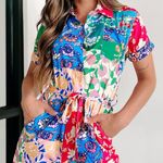 Nana Macs Multi Color Floral Romper Photo 0