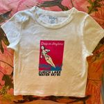 Brandy Melville white zurich lake water ski β81 summer print baby tee Photo 5