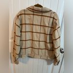Joie  Tan Plaid Cropped Fleece Jacket Photo 6
