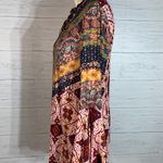 Umgee Womens blouse Multicolor Patchwork Flowy Long Sleeve Bell Boho S Photo 2