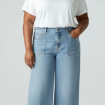 Lane Bryant Light Wash Wide Leg High Rise Jeans Women's Plus 24W Denim Pants Photo 0