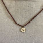 Fossil  Brown Suede Bracelet or Necklace Enamel Round M‎ Charm Rustic Boho Vibes Photo 3