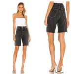 AGOLDE 90s Short Pinch Waist 27 Black High Rise Button Fly Raw Hem Jorts Shorts Photo 7