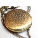 Source Unknown Antique Style Brass Tone Etched Pendant Pocket Watch Link Chain Working Necklace Photo 3