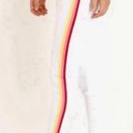Spiritual Gangster HighRise Track Tight 7/8 Ankle White Rainbow Stripe Large NWT Photo 2