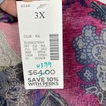 Maggie Barnes‎ Catherines 3X Sheer Blouse Tank Set Paisley Floral Button Front Blue Photo 10