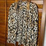 JM Collection  Animal Print Sequin Collar Button Down Blouse Photo 0