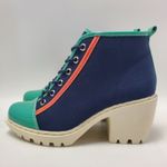 Opening Ceremony Grunge Lace Up Sneakers Canvas Booties Color Block Size EU 37 Photo 1