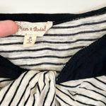 Hem & Thread  Diagonal Striped Off the Shoulder Blouse in Black and White - M Photo 1