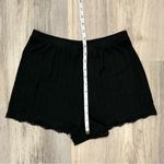 Abercrombie & Fitch  Black Ribbed Lounge Pajama Shorts Sleepwear Lace Trim Size S Photo 2
