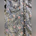 Rue 21 Women’s Button Down Denim and Floral Long Sleeve Blouse Size M Photo 2