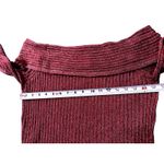 INC International Concepts Purple Metallic Knit Off Shoulder Top M Size M Photo 3