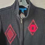 Karen Scott Ohio State Buckeyes Black Quilted Full Zip Vest OSU Patchwork Logo Red Size M Photo 1