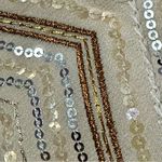 Liz Claiborne Gold Bronze Sequin Embellished Tank Top Chevron Mermaid Shimmer Photo 7