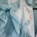 Blue Ruffled Nightgown with Butterfly Embroidery Size M Photo 2