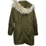 Abercrombie & Fitch Ultra Parka Jacket Green Tan Faux Fur Winter Ski Coat Size M Photo 1