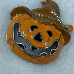 Halloween Orange Pumpkin Scarecrow Hat Jacko lantern Pin Brooch Jewelry Photo 1