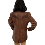1980s Pioneer Wear genuine Brown leather blazer snakeskin Photo 4