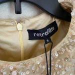 RETROFÊTE‎ Nikki Sequin Long Sleeve Minidress in Sea Shell Size Small NWT Tan Photo 7