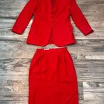 Worthington WORTHIGTON 2 PIECE SKIRT SUIT WITH BLAZER RED SIZE 10 OFFICE CASUAL WORKWEAR Photo 0