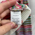 Lush Clothing LUSH Nordstrom women's pink striped knit crocheted‎ cropped pointelle sweater S Photo 4