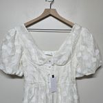 Astr The Label Sandy Polka Dot Puff‎ Sleeve Midi Dress Sz S Wedding White Photo 4