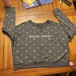 Fifth Sun Holiday Cheers Champagne Glasses Crop Top Sweatshirt Size L Womens Photo 8