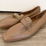 ASOS Faux Leather Tan Brown Chain Loafers Size 8 Photo 6