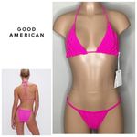 Good American New. pink embossed bikini. Small. Photo 1
