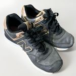 New Balance New Balance 574 Shoes Womens 8 Charcoal Gray Rose Gold Trim Sneakers WL574PMR Photo 4