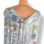 Vintage Blue Sleeveless Midi Dress Plus Size 2X Rayon Cruise Floral Tropical Photo 5
