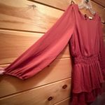 Altar'd State Deep Warm Terracotta Ruffled Long Sleeve A-Line Romper size L Photo 3
