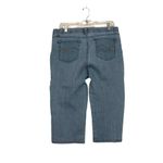Gloria Vanderbilt Women Denim Cropped Pants Size 14P Split Hem Flat Front Photo 1