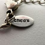 Chico's  Silver Tone Rhinestone Lariat Style Pendant Necklace Photo 2