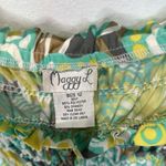 Maggy L Smocked Floral Dress Size 12 Green‎ Yellow White Cute Sheer Green Photo 1